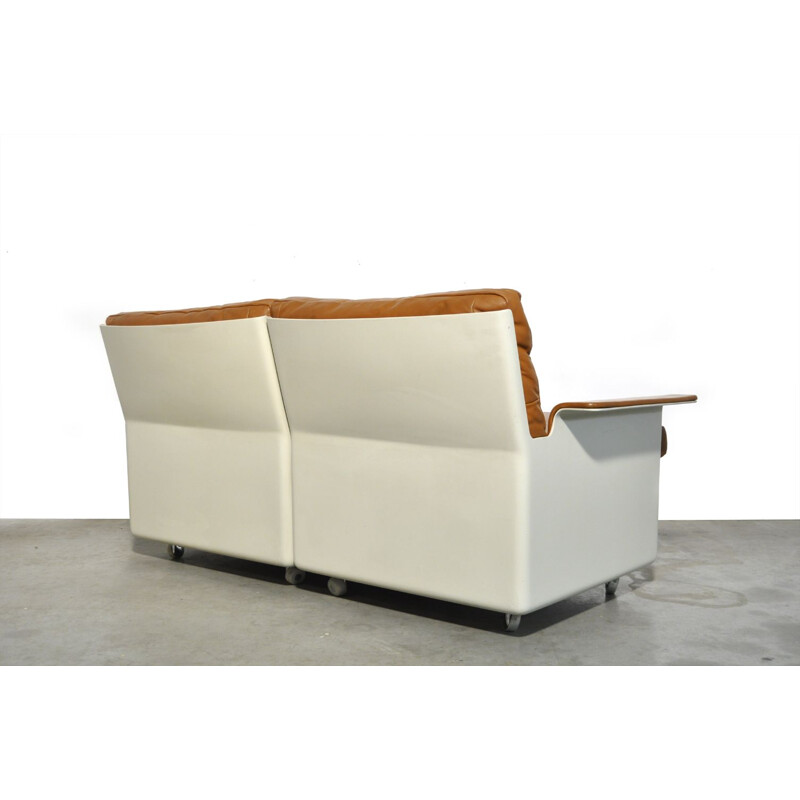 Vintage 2-seater fiberglass sofa by Dieter Rams for Wolfgang Feierbach  Vitsoe, 1960s