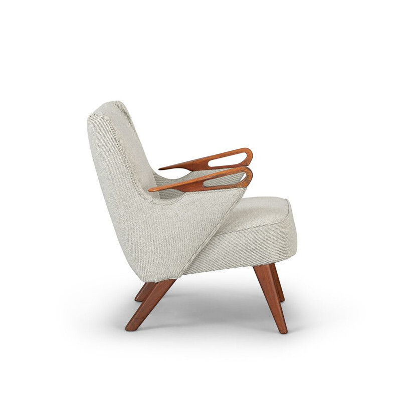 Ecru vintage armchair by C. Findahl Brodersen, 1950s