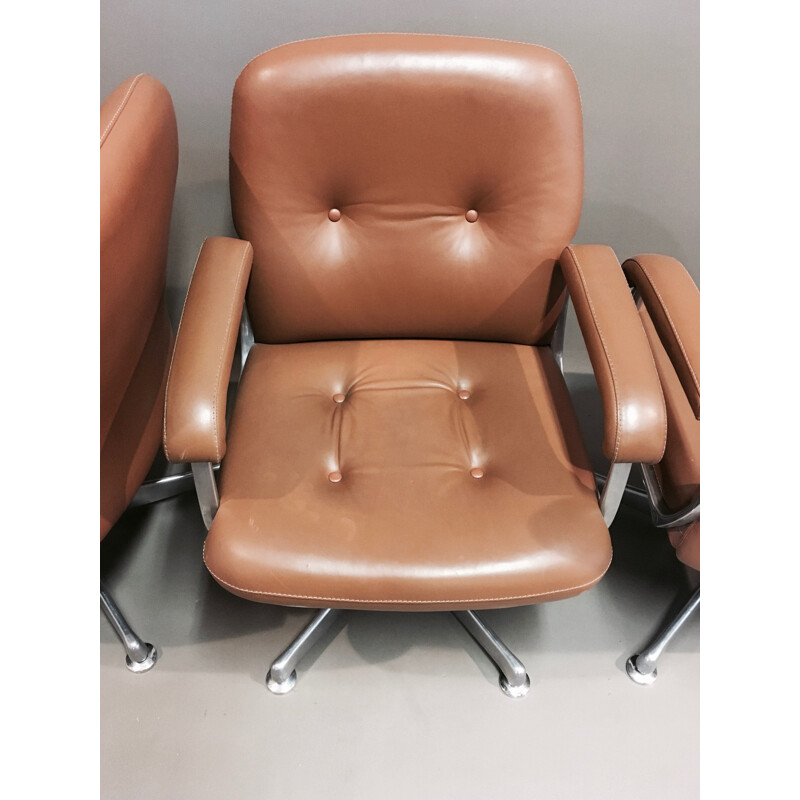 Vintage desk set with 5 armchairs and its design table, 1950