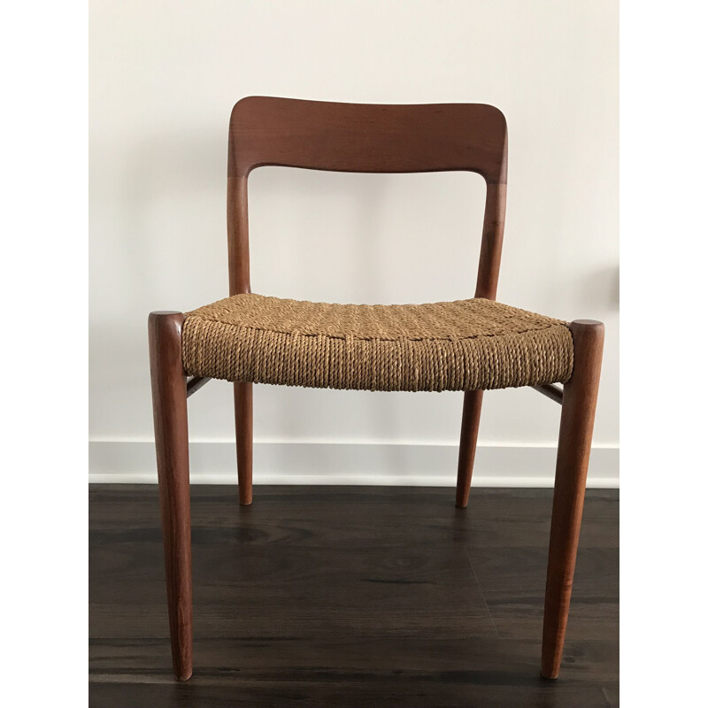 Set of 4 teak vintage 75 dining chairs by Niels Otto Møller for J.L. Møllers, 1960s