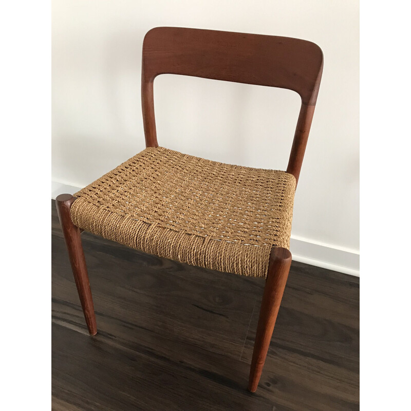 Set van 4 vintage teakhouten eetkamerstoelen 75 door Niels Otto Møller voor J.L. Møllers, 1960