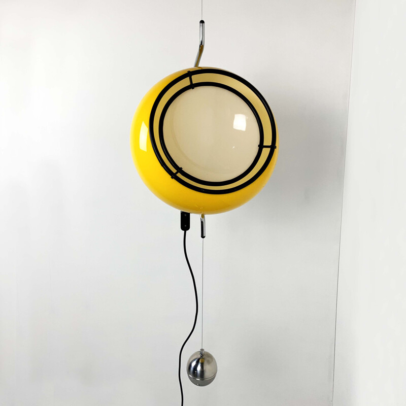 Vintage Pendant Light with counterweight by Harvey Guzzini, 1970s