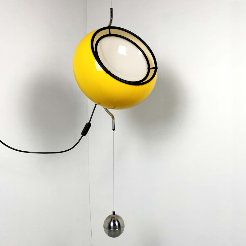 Vintage Pendant Light with counterweight by Harvey Guzzini, 1970s