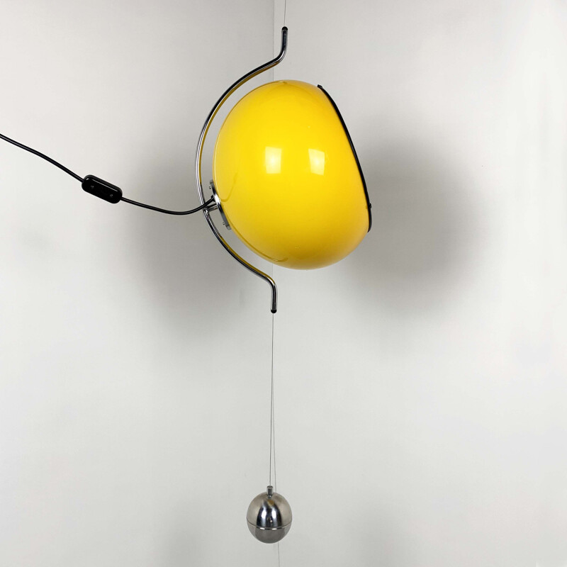 Vintage Pendant Light with counterweight by Harvey Guzzini, 1970s