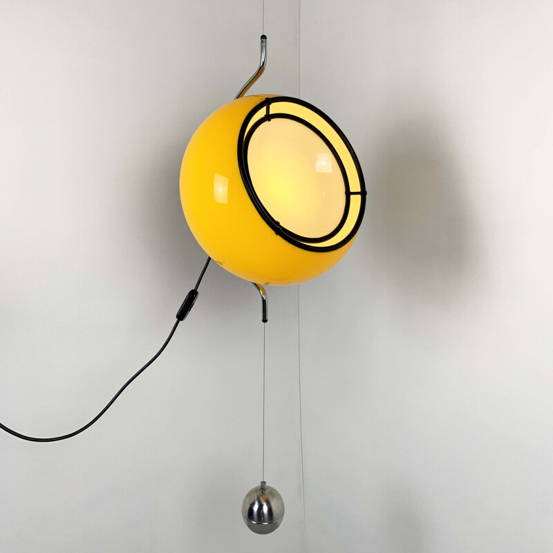Vintage Pendant Light with counterweight by Harvey Guzzini, 1970s