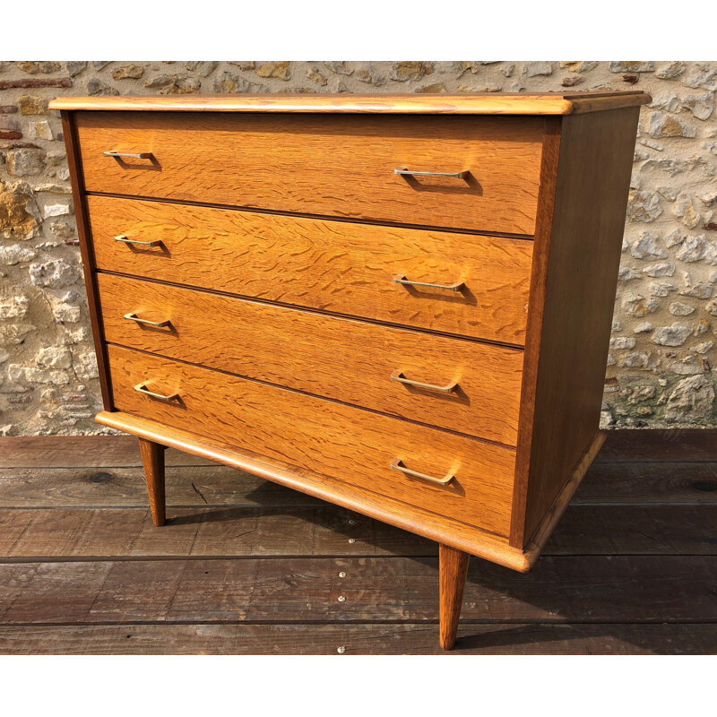 Vintage 4 drawers chest of drawers, 1960