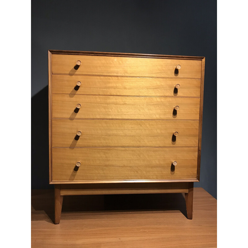 Vintage Walnut Chest of Drawers by Alfred Cox, 1950s
