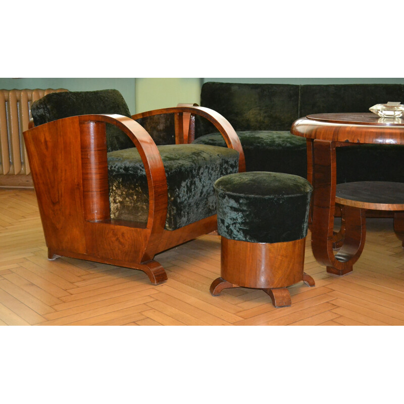 Vintage Art Deco Living Room Set, 1920s