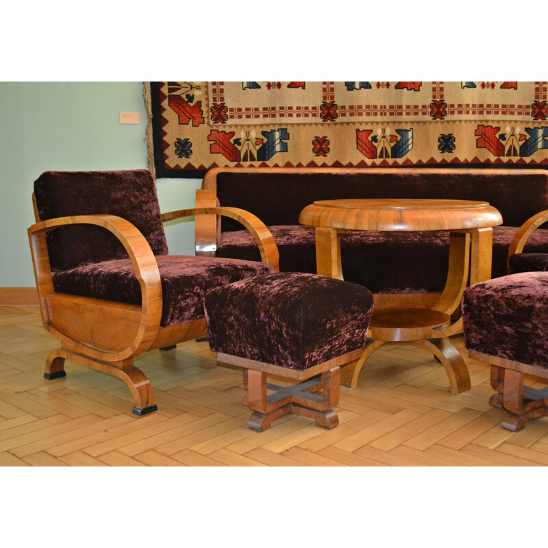 Vintage Art Deco Living Room Set, 1920s