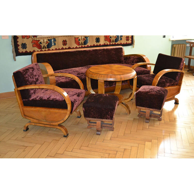 Vintage Art Deco Living Room Set, 1920s