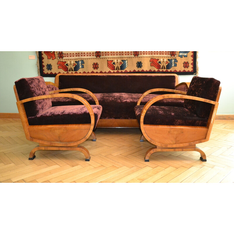 Vintage Art Deco Living Room Set, 1920s