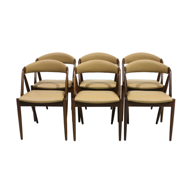 Set of 6 vintage model 31 teak Dining chairs by Kai Kristiansen