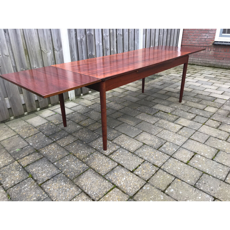 Vintage Model 12 extendable palissander dining table by Niels Otto Møller for J.L. Møllers Møbelfabrik 1960s