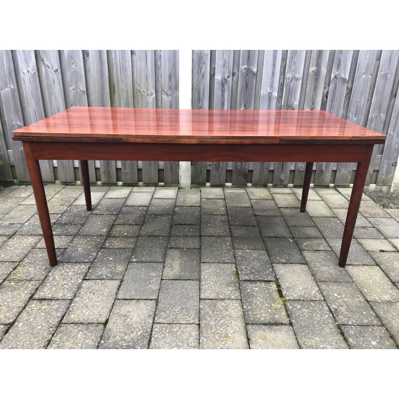 Vintage Model 12 extendable palissander dining table by Niels Otto Møller for J.L. Møllers Møbelfabrik 1960s