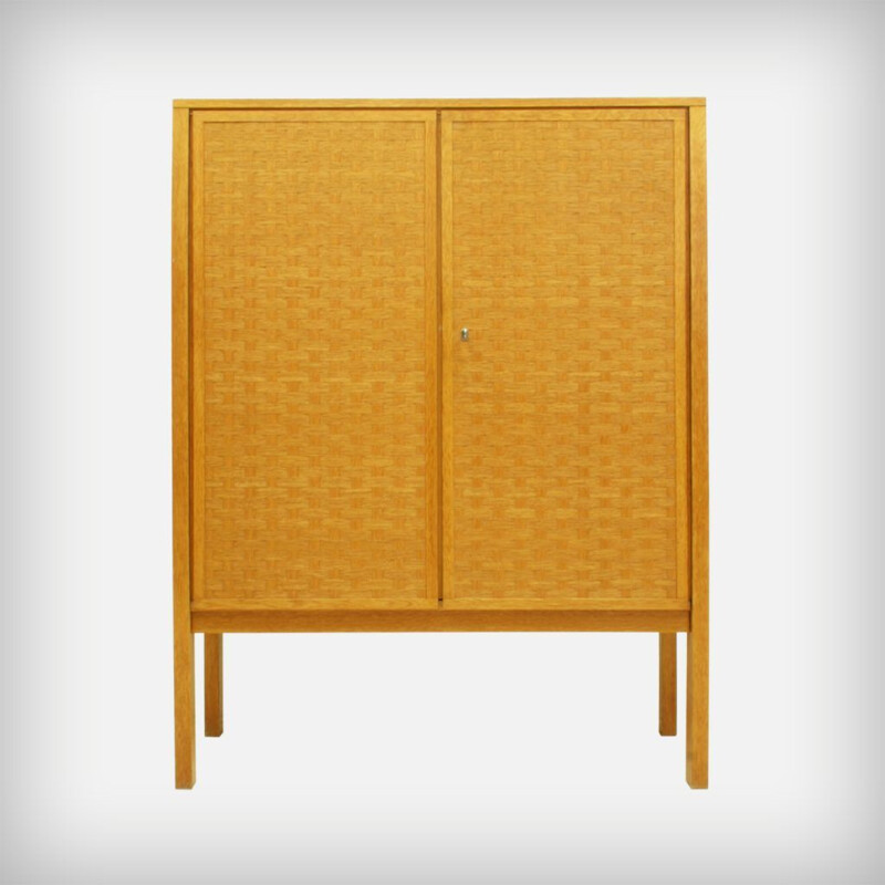 Vintage German Oak Wood Cupboard by BUB Wertmöbel, 1960s