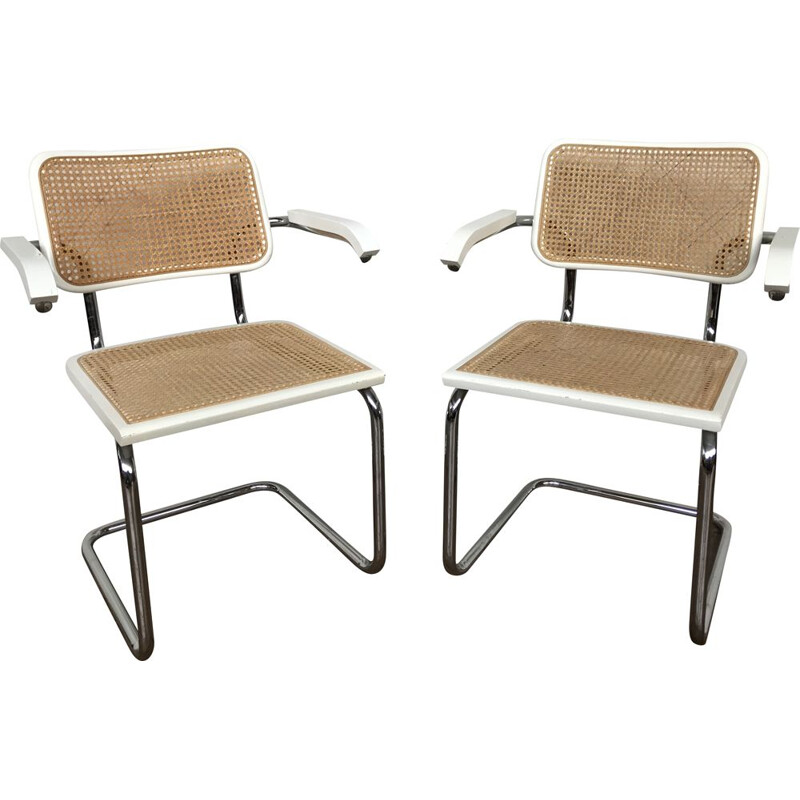 Pair of vintage armchairs by Marcel BREUER S64, 1970