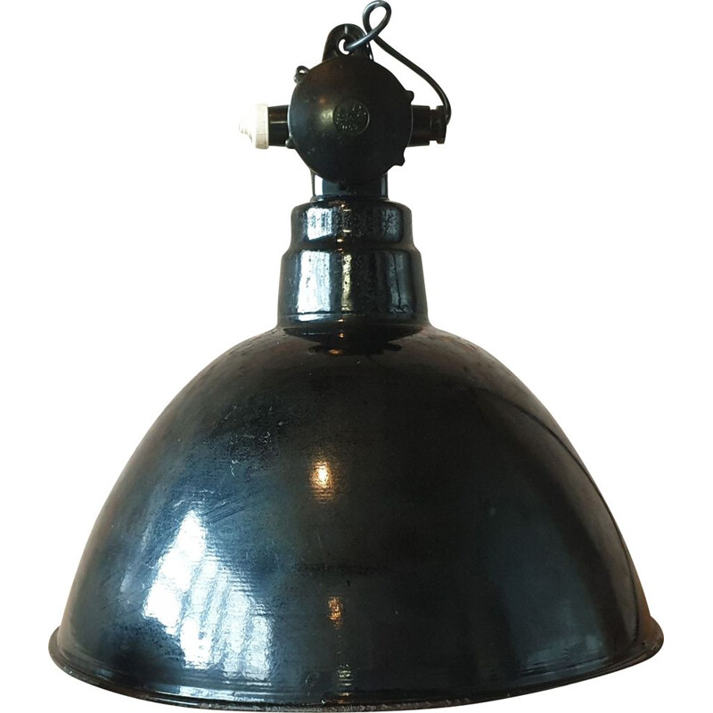 Industrial vintage pendant light by Leuchtenbau WIttenberg, 1950s