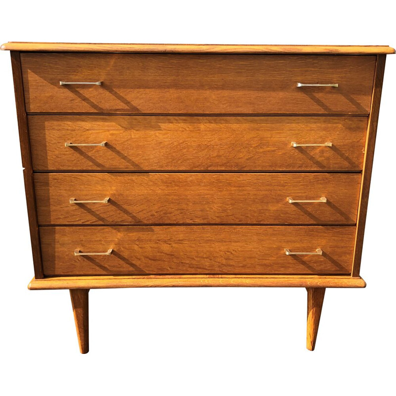 Vintage 4 drawers chest of drawers, 1960