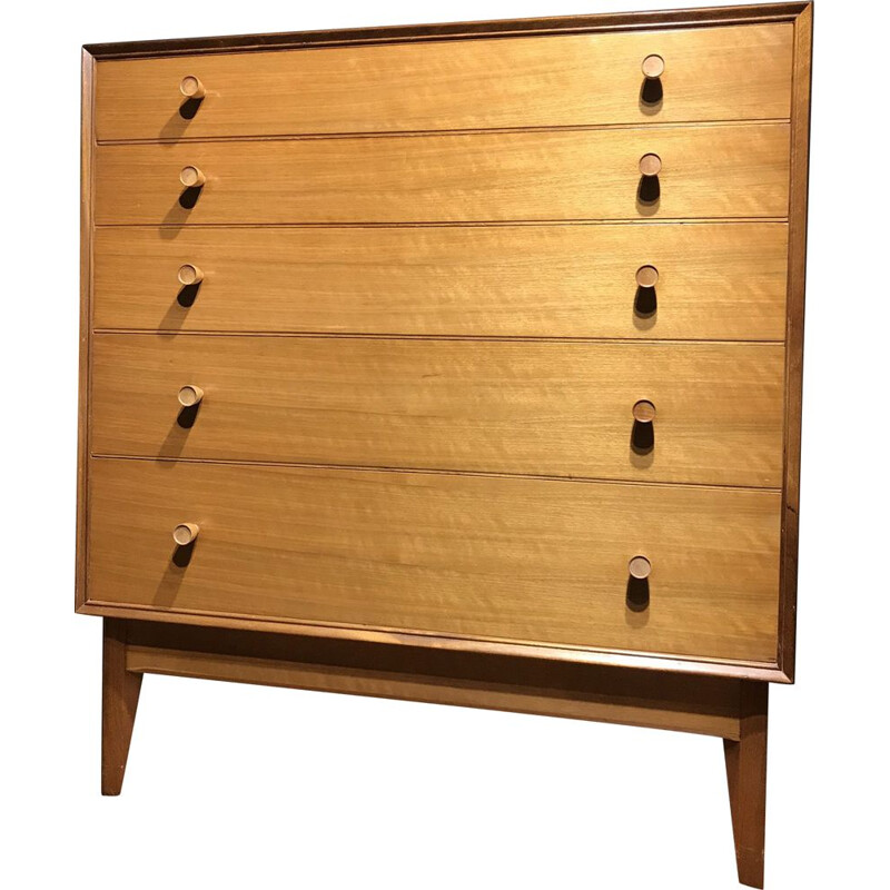 Vintage Walnut Chest of Drawers by Alfred Cox, 1950s