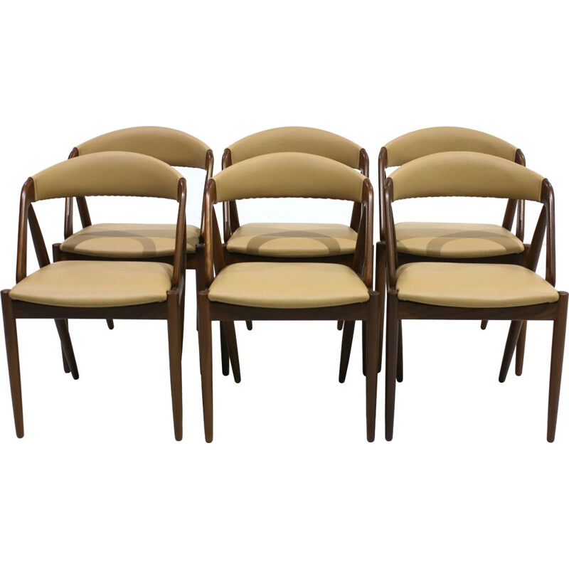 Set of 6 vintage model 31 teak Dining chairs by Kai Kristiansen