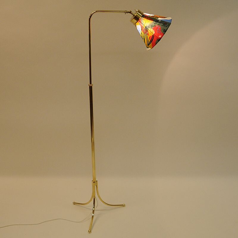 Vintage Brass Floorlamp mod 1842 by Josef Frank for Svenskt Tenn, Sweden 1950s