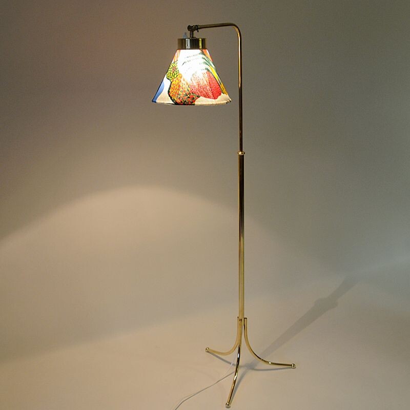 Lampadaire vintage en laiton mod 1842 de Josef Frank pour Svenskt Tenn, Suède,1950