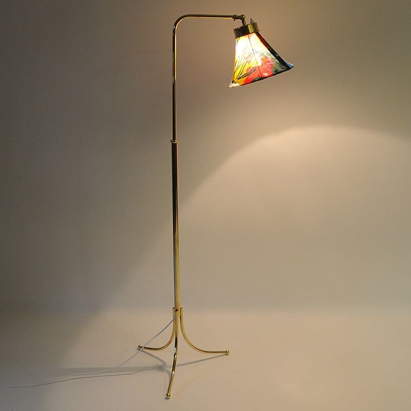 Vintage Brass Floorlamp mod 1842 by Josef Frank for Svenskt Tenn, Sweden 1950s