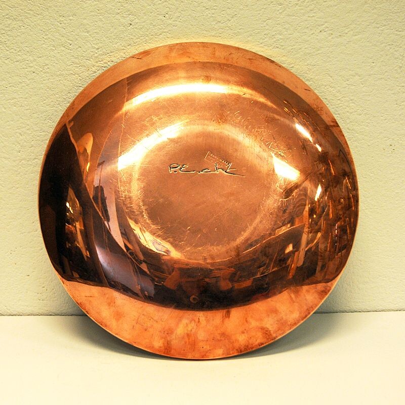 Vintage enamelled copper dish by Drangsgaard, Norway 1960s