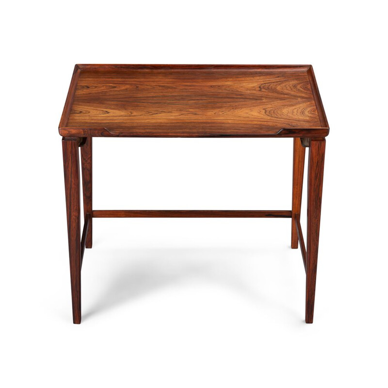 Danish Mid-Century Modern Raised Edge Rosewood Nesting Tables, Set of 3, 1960s