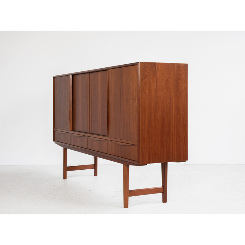 Danish vintage highboard in teak by E.W. Bach for Sejling Skabe 1960s