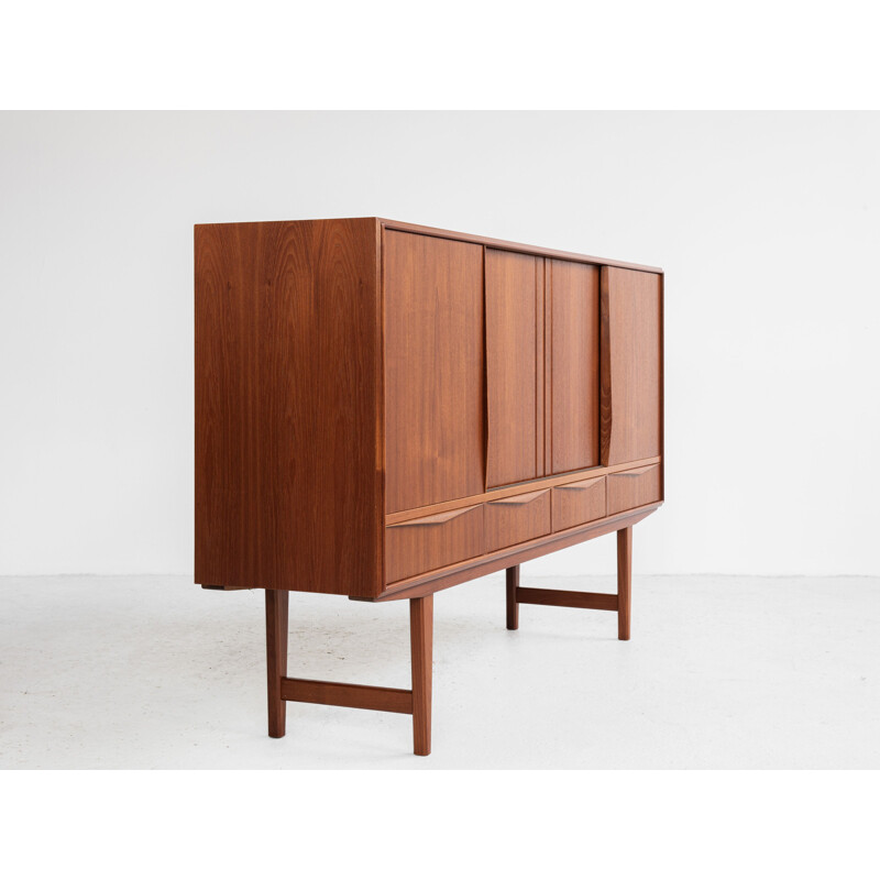 Danish vintage highboard in teak by E.W. Bach for Sejling Skabe 1960s