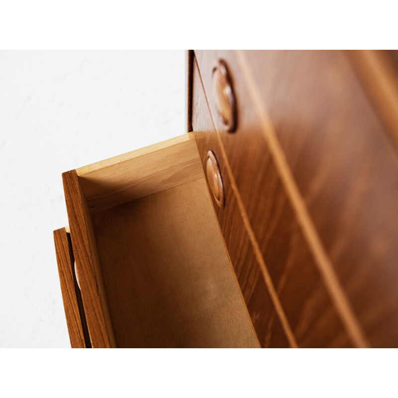 Danish Midcentury chest of 6 drawers in teak with bowed front by Kai Kristiansen 1960s