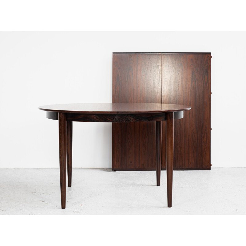 Midcentury Danish extendable round dining table in rosewood 1960s