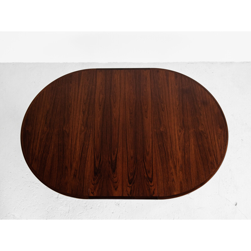 Midcentury Danish extendable round dining table in rosewood 1960s