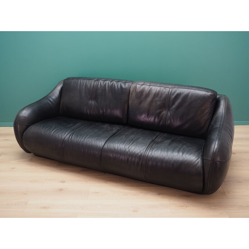 Vintage sofa leather danish design 60s 70s 