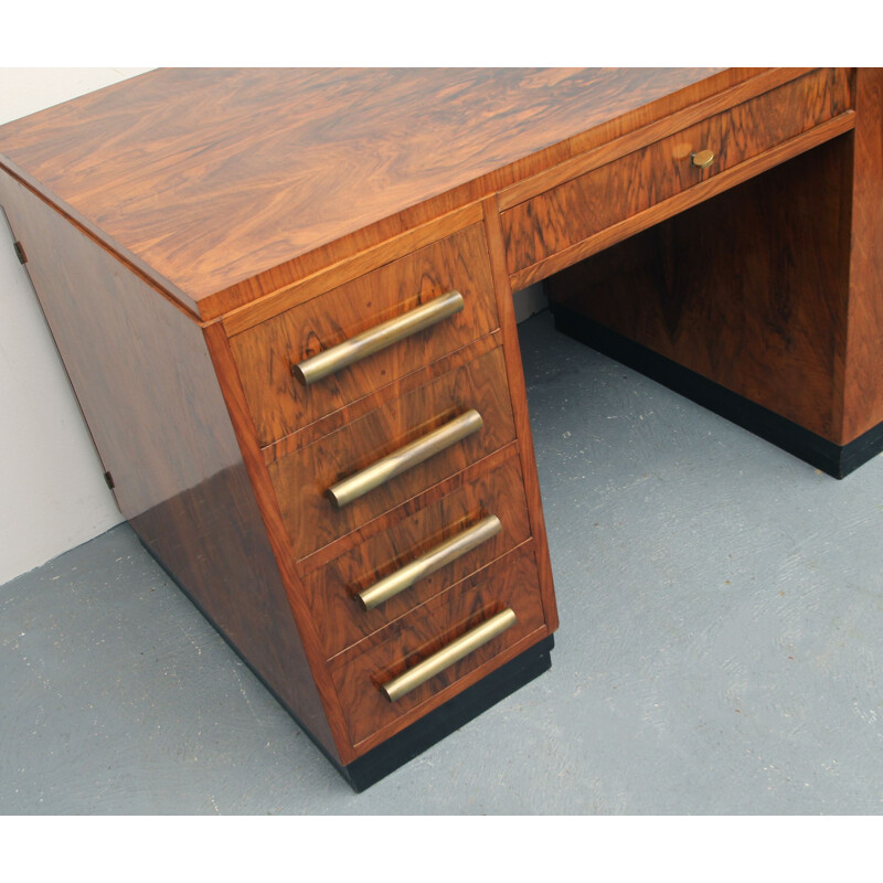 Art Deco desk in walnut 1930s