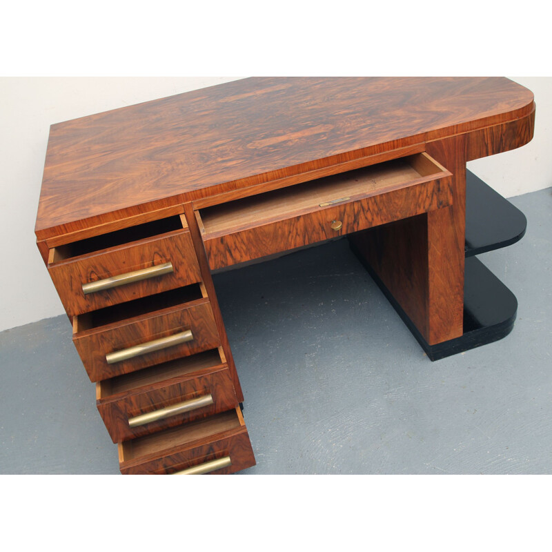 Art Deco desk in walnut 1930s