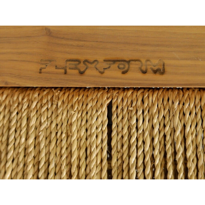 Vintage Italian meridian in wood and braided rope - FlexForm