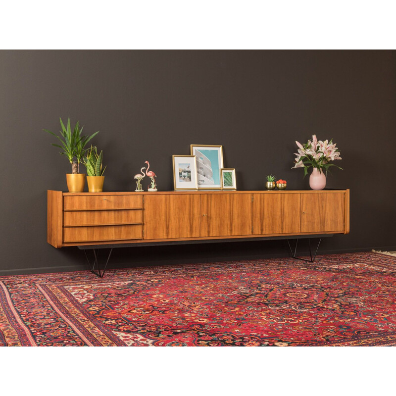 Vintage sideboard in walnut and black formica, Germany, 1950s