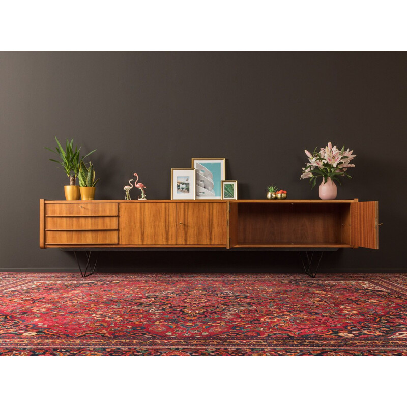 Vintage sideboard in walnut and black formica, Germany, 1950s