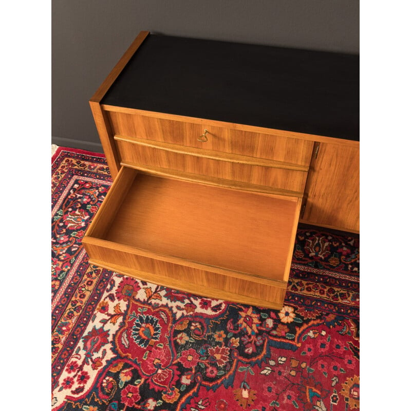 Vintage sideboard in walnut and black formica, Germany, 1950s