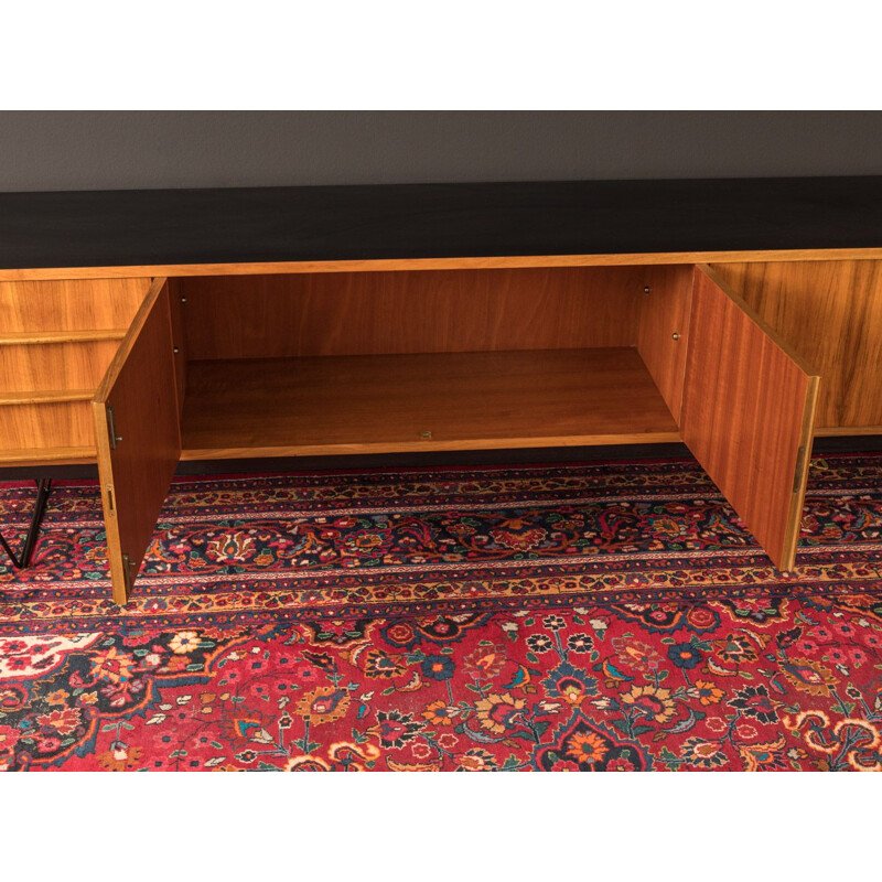 Vintage sideboard in walnut and black formica, Germany, 1950s