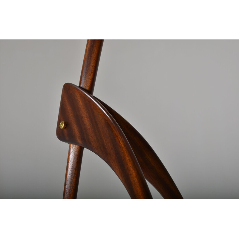 Vintage mahogany and Rhodoïd floor lamp by Rispal, 1950s