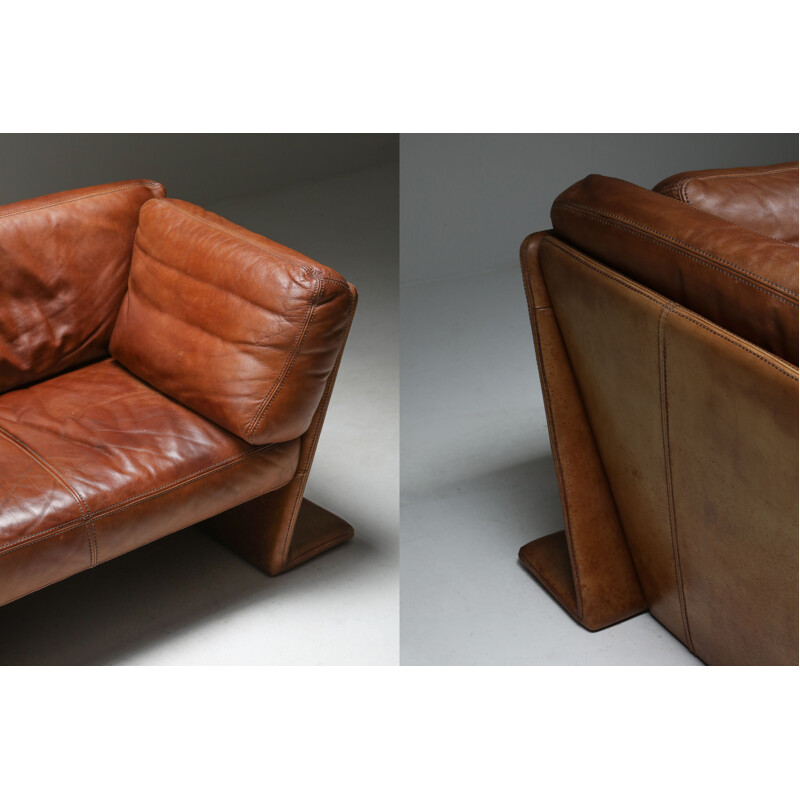 Vintage leather Sofa by Durlet, Belgium, 1970s