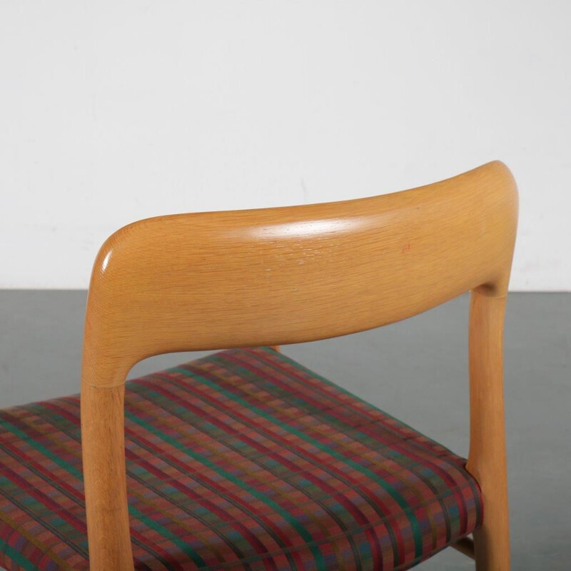 Set of 4 Vintage oak dining chairs by Moller, Denmark, 1960s