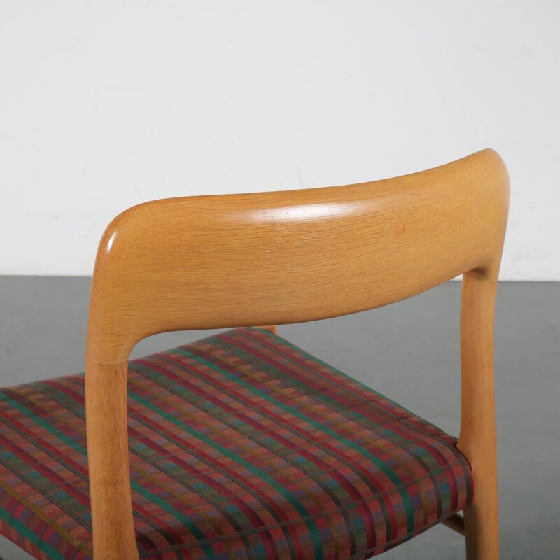 Set of 4 Vintage oak dining chairs by Moller, Denmark, 1960s