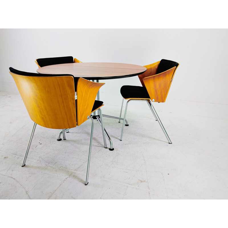 Vintage Vico Magistretti for Fritz Hansen - Maple Alloy Diner Set