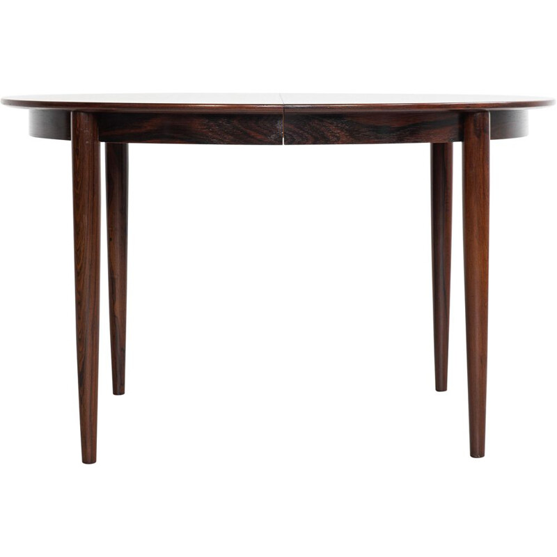 Midcentury Danish extendable round dining table in rosewood 1960s