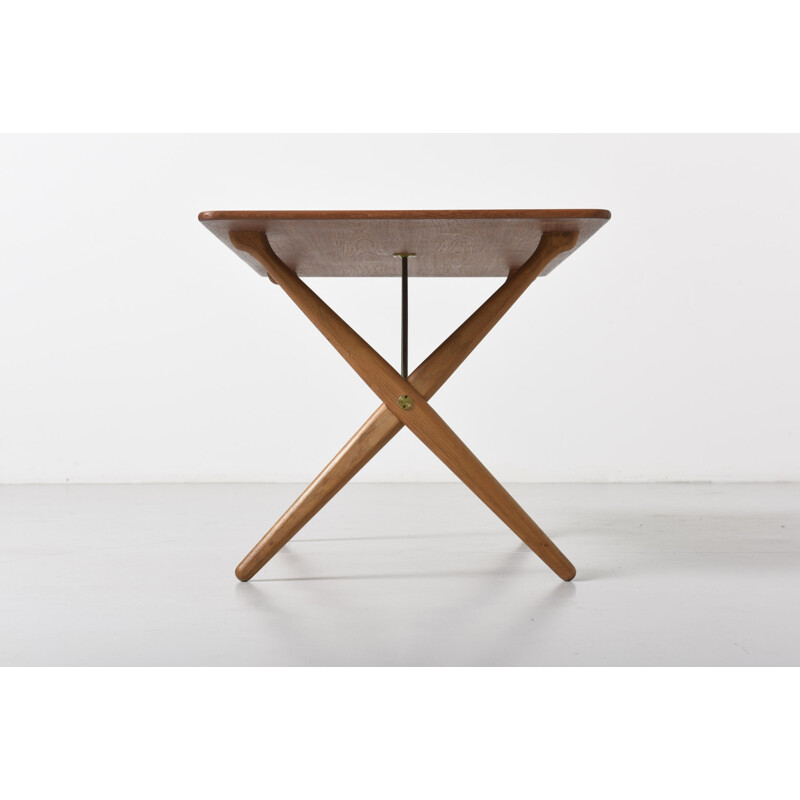 Andreas Tuck "AT308" coffee table in teak, oak & brass, H J WEGNER - 1950s