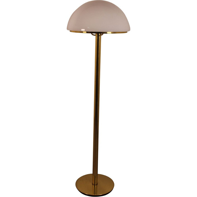 Lampadaire vintage doré de Van Glashütte Limburg, années 1960